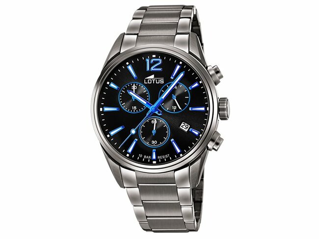 Lotus | Homme | Quartz | Chrono | Acier Inoxydable | Noir | 42mm | 18682/6 Lotus | Homme | Quartz | Chrono | Acier Inoxydable | Noir | 42mm | 18682/6
