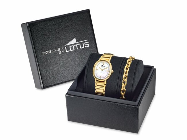 Lotus | Femme | Quartz | Acier Inoxydable Doré | Montre + Bijou | 25.7mm | 19013/1