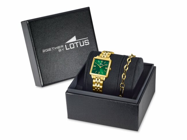 Lotus | Femme | Quartz | Acier Inoxydable Doré | Montre + Bijou | 26mm | 19011/3