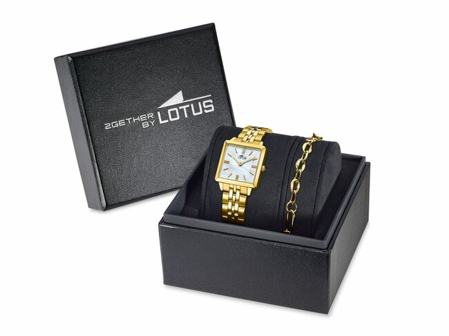 Lotus | Femme | Quartz | Acier Inoxydable Doré | Montre + Bijou | 26mm | 19011/1