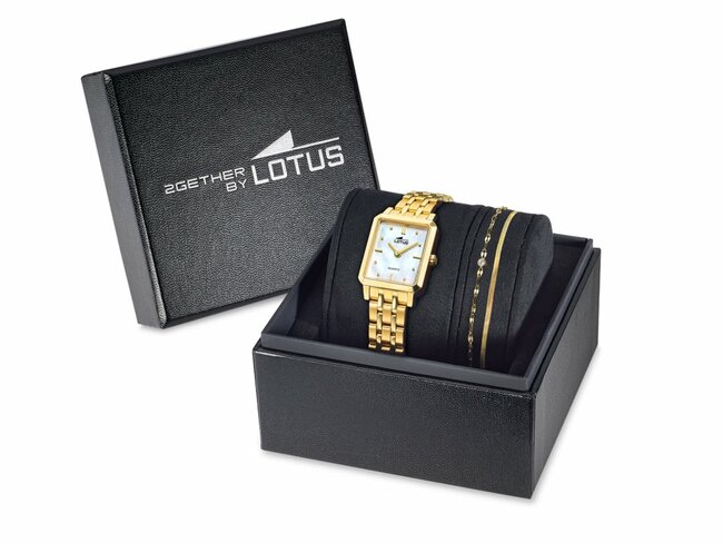 Lotus | Femme | Quartz | Acier Inoxydable Doré | Montre + Bijou | 22mm | 19009/1
