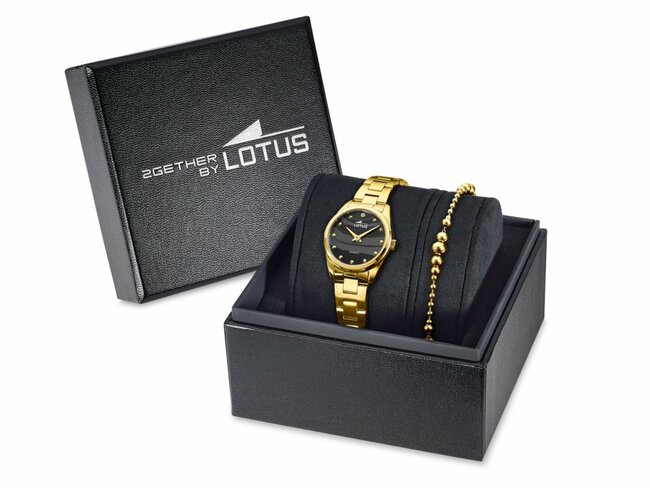 Lotus | Femme | Quatrz | Acier Inoxydable Doré | Montre + Bijou | 26mm | 19007/4
