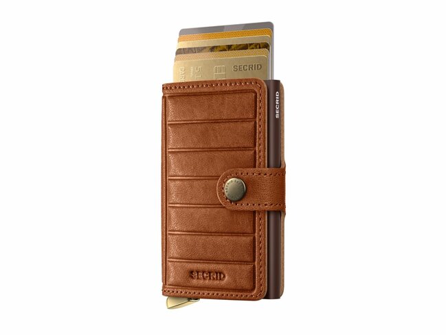 Secrid | Porte-cartes | Premium | Miniwallet | Emboss Lines  | MEl-Cognac+