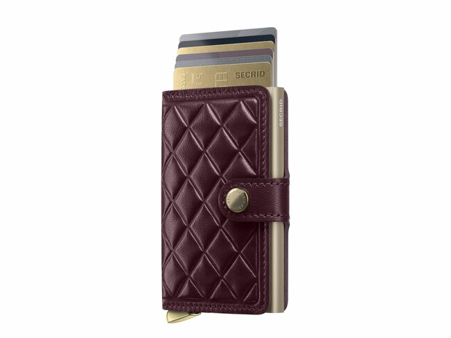 Secrid | Porte-cartes | Premium | Miniwallet | Emboss Diamond | MEd-Bordeaux+