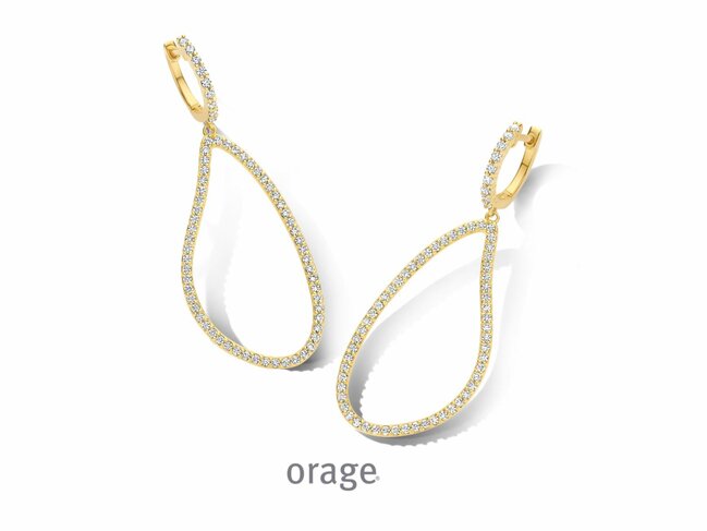 Orage | Boucles d'Oreilles | Plaqué Or | Oxyde de Zirconium | BB060