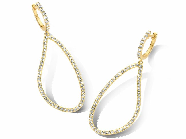 Orage | Boucles d'Oreilles | Plaqué Or | Oxyde de Zirconium | BB060