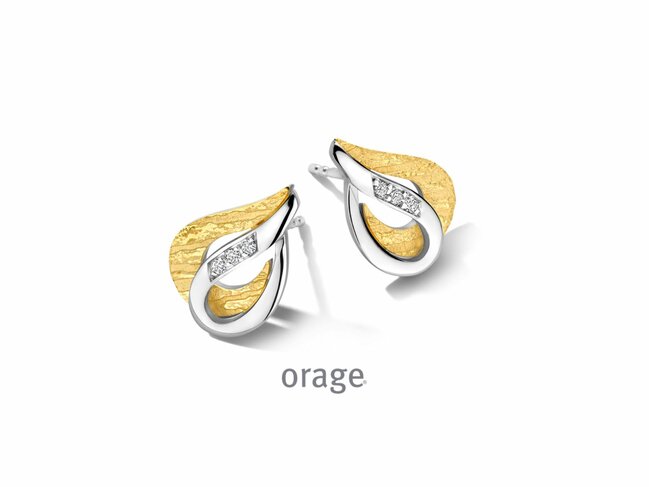 Orage | Boucles d'Oreilles | Argent Bicolore | Oxyde de Zirconium | BB079