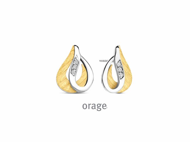 Orage | Boucles d'Oreilles | Argent Bicolore | Oxyde de Zirconium | BB079