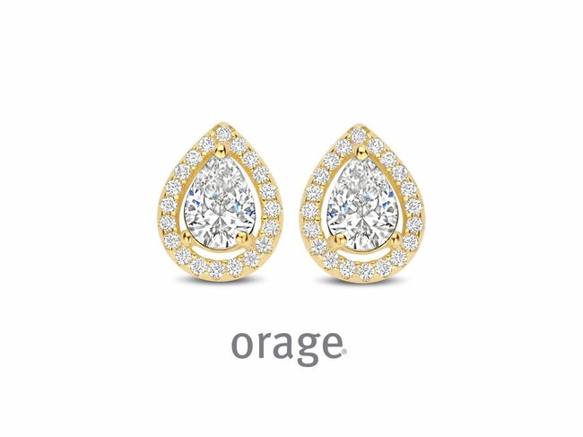 Orage | Boucles d'Oreilles | Plaqué Or | Oxyde de Zirconium | BB087