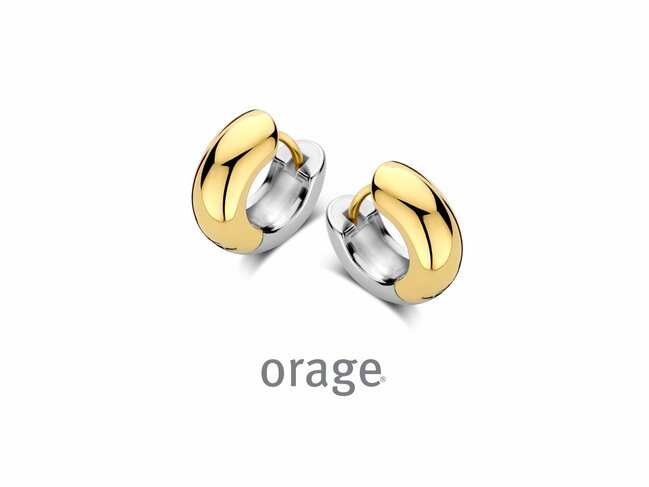 Orage | Boucles d'Oreilles | Créoles | Acier Inoxydable | Bicolore | 15mm | BB122
