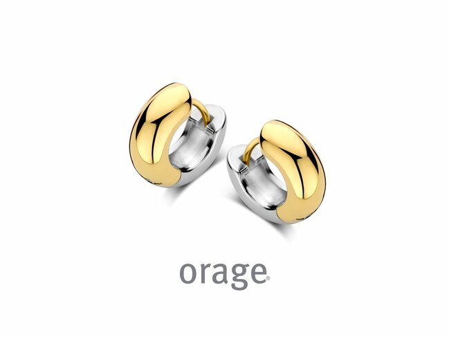 Orage | Boucles d'Oreilles | Créoles | Acier Inoxydable | Bicolore | 15mm | BB122