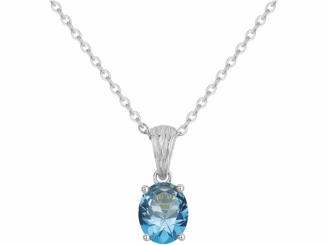 Griffe Rouge | Collier | Argent | Oxyde de Zirconium | Bleu Topaze | 80700005 Griffe Rouge | Collier | Argent | Oxyde de Zirconium | Bleu Topaze | 80700005