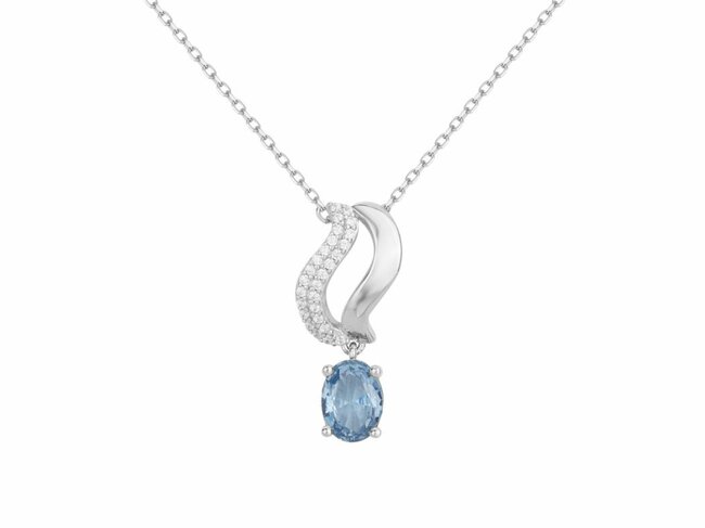 Griffe Rouge | Collier | Argent | Oxyde de Zirconium | Bleu Topaze | 80700013 Griffe Rouge | Collier | Argent | Oxyde de Zirconium | Bleu Topaze | 80700013