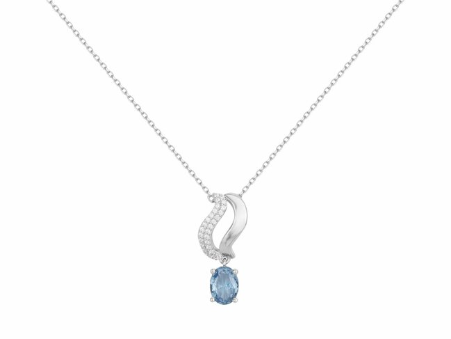 Griffe Rouge | Collier | Argent | Oxyde de Zirconium | Bleu Topaze | 80700013 Griffe Rouge | Collier | Argent | Oxyde de Zirconium | Bleu Topaze | 80700013
