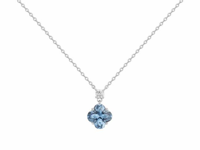 Griffe Rouge | Collier | Argent | Oxyde de Zirconium | Bleu Topaze | 80700016 Griffe Rouge | Collier | Argent | Oxyde de Zirconium | Bleu Topaze | 80700016
