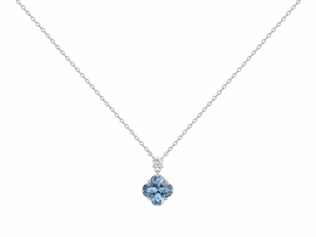 Griffe Rouge | Collier | Argent | Oxyde de Zirconium | Bleu Topaze | 80700016 Griffe Rouge | Collier | Argent | Oxyde de Zirconium | Bleu Topaze | 80700016