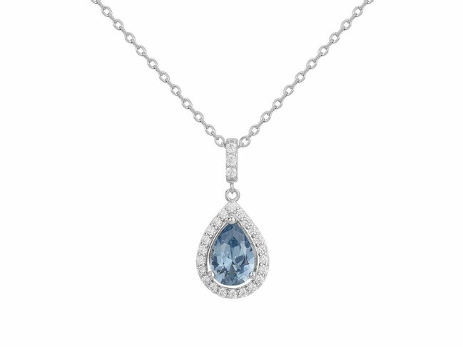 Griffe Rouge | Collier | Argent | Oxyde de Zirconium | Bleu Topaze | 80700021 Griffe Rouge | Collier | Argent | Oxyde de Zirconium | Bleu Topaze | 80700021