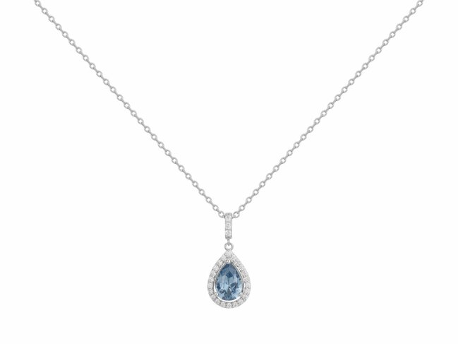 Griffe Rouge | Collier | Argent | Oxyde de Zirconium | Bleu Topaze | 80700021 Griffe Rouge | Collier | Argent | Oxyde de Zirconium | Bleu Topaze | 80700021