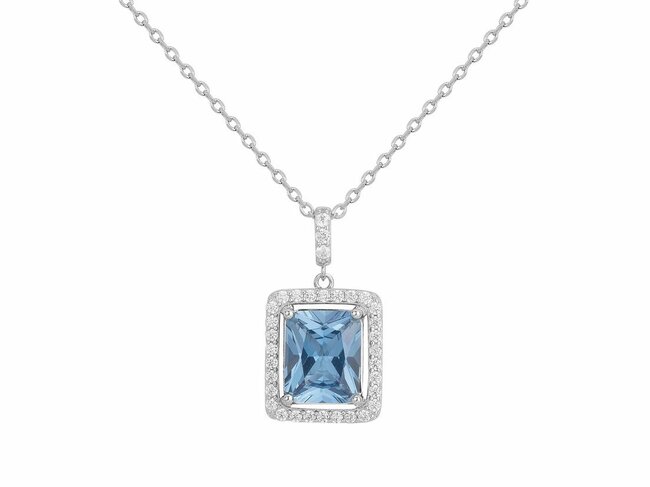Griffe Rouge | Collier | Argent | Oxyde de Zirconium | Bleu Topaze | 80700022 Griffe Rouge | Collier | Argent | Oxyde de Zirconium | Bleu Topaze | 80700022