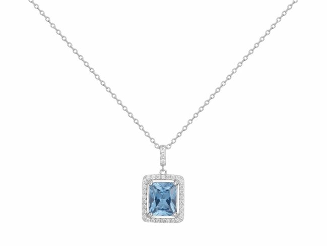 Griffe Rouge | Collier | Argent | Oxyde de Zirconium | Bleu Topaze | 80700022 Griffe Rouge | Collier | Argent | Oxyde de Zirconium | Bleu Topaze | 80700022