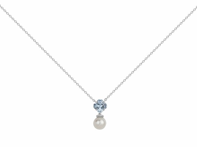 Griffe Rouge | Collier | Argent | Oxyde de Zirconium | Bleu Topaze | Perle | 80700026 Griffe Rouge | Collier | Argent | Oxyde de Zirconium | Bleu Topaze | Perle | 80700026