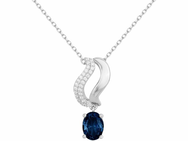 Griffe Rouge | Collier | Argent | Oxyde de Zirconium | Bleu | 80700035 Griffe Rouge | Collier | Argent | Oxyde de Zirconium | Bleu | 80700035