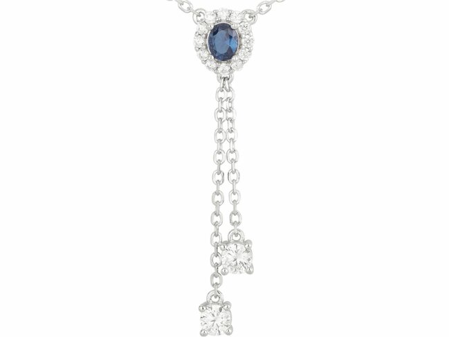 Griffe Rouge | Collier | Argent | Oxyde de Zirconium | Bleu | 80700041 Griffe Rouge | Collier | Argent | Oxyde de Zirconium | Bleu | 80700041