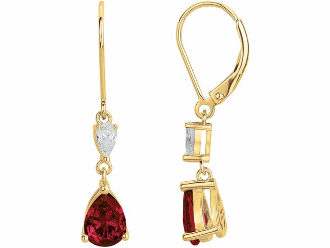Griffe Rouge | Boucles d'Oreilles | Plaqué Or | Oxyde de Zirconium | Rouge | 86400030 Griffe Rouge | Boucles d'Oreilles | Plaqué Or | Oxyde de Zirconium | Rouge | 86400030