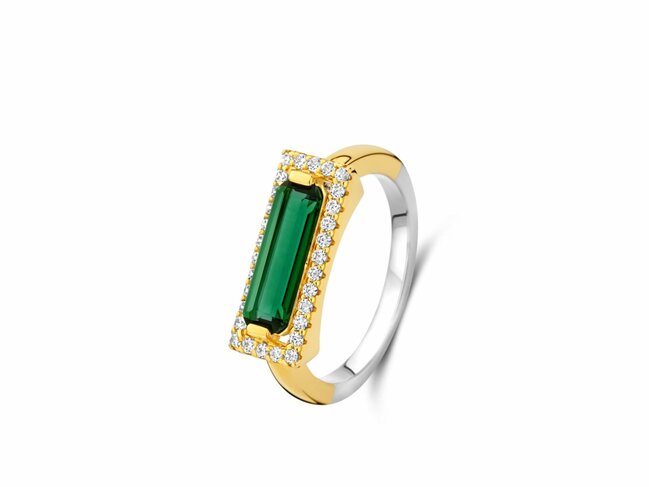Naiomy Silver | Bague | Argent | Plaqué Or | Oxyde de Zirconium | Vert | N5L64 Naiomy Silver | Bague | Argent | Plaqué Or | Oxyde de Zirconium | Vert | N5L64