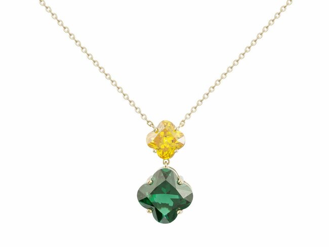 Griffe Rouge | Collier | Plaqué Or | Oxyde de Zirconium | Vert | Jaune | 86700020 Griffe Rouge | Collier | Plaqué Or | Oxyde de Zirconium | Vert | Jaune | 86700020