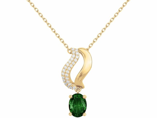 Griffe Rouge | Collier | Plaqué Or | Oxyde de Zirconium | Vert | 86700024 Griffe Rouge | Collier | Plaqué Or | Oxyde de Zirconium | Vert | 86700024