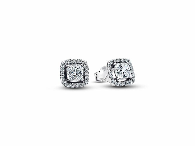 Pandora | Boucles d'Oreilles | Halo | Carré Scintillant | 293551C02