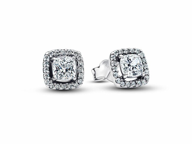Pandora | Boucles d'Oreilles | Halo | Carré Scintillant | 293551C02