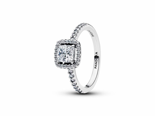 Pandora | Bague | Halo | Carré Scintillant | 193555C02 Pandora | Bague | Halo | Carré Scintillant | 193555C02