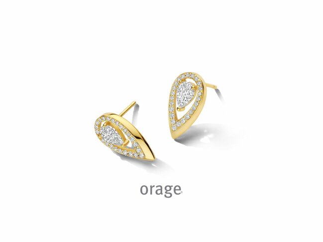 Orage | Boucles d'Oreilles | Plaqué Or | Oxyde de Zirconium | BB009 Orage | Boucles d'Oreilles | Plaqué Or | Oxyde de Zirconium | BB009