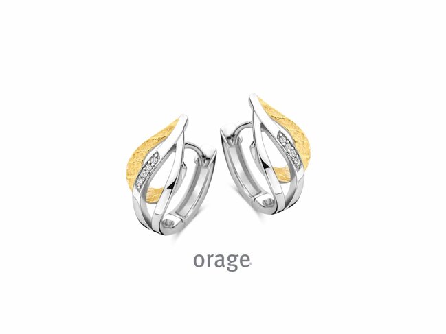 Orage | Boucles d'Oreilles | Argent Bicolore | Oxyde de Zirconium | O/9288/A Orage | Boucles d'Oreilles | Argent Bicolore | Oxyde de Zirconium | O/9288/A