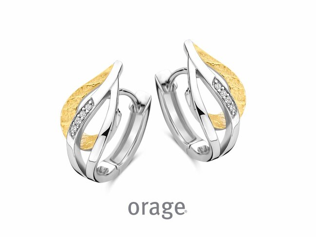 Orage | Boucles d'Oreilles | Argent Bicolore | Oxyde de Zirconium | O/9288/A Orage | Boucles d'Oreilles | Argent Bicolore | Oxyde de Zirconium | O/9288/A