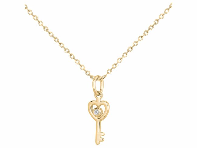 La Garçonne Diamant | Collier | Plaqué Or | Diamant 0.015ct | Clé | 26700079 La Garçonne Diamant | Collier | Plaqué Or | Diamant 0.015ct | Clé | 26700079