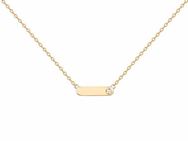 La Garçonne Diamant | Collier | Plaqué Or | Diamant 0.015ct | Personnalisable | 26700023 La Garçonne Diamant | Collier | Plaqué Or | Diamant 0.015ct | Personnalisable | 26700023