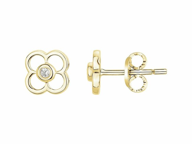 La Garçonne Diamant | Boucles d'Oreilles | Plaqué Or | Diamant 0.015ct | 26400046