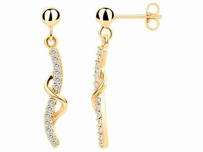Loumya Silver | Boucles d'Oreilles | Plaqué Or | Oxyde de Zirconium | H20mm | 76400003