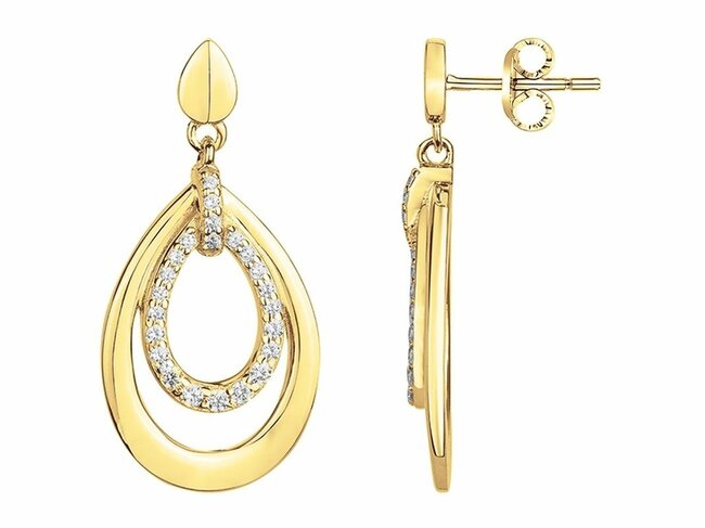 Loumya Silver | Boucles d'Oreilles | Plaqué Or | Oxyde de Zirconium | H25mm | 76400237