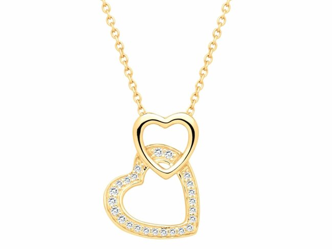 Loumya Silver | Collier | Plaqué Or | Oxyde de Zirconium | Coeur | 76700021 Loumya Silver | Collier | Plaqué Or | Oxyde de Zirconium | Coeur | 76700021