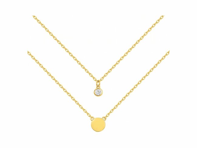 Loumya Silver | Collier | Double | Plaqué Or | Oxyde de Zirconium | 76700232 Loumya Silver | Collier | Double | Plaqué Or | Oxyde de Zirconium | 76700232