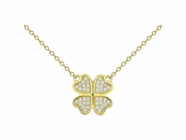 Loumya Silver | Collier | Plaqué Or | Oxyde de Zirconium | Trèfle | 76700321 Loumya Silver | Collier | Plaqué Or | Oxyde de Zirconium | Trèfle | 76700321