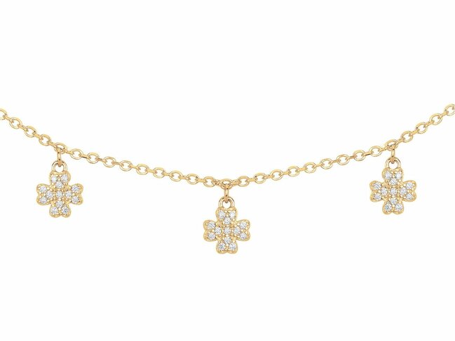 Loumya Silver | Collier | Plaqué Or | Oxyde de Zirconium | Trèfles | 76700355 Loumya Silver | Collier | Plaqué Or | Oxyde de Zirconium | Trèfles | 76700355