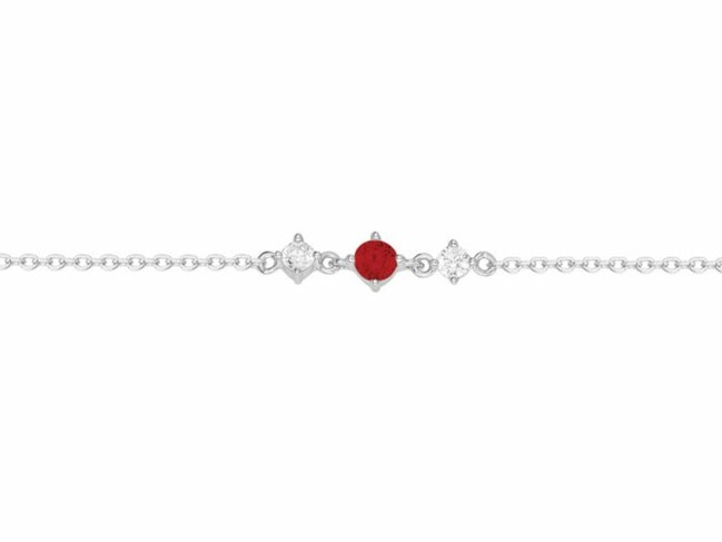 Loumya Silver | Bracelet  | Argent | Oxyde de Zirconium | Rouge | 70300537 Loumya Silver | Bracelet  | Argent | Oxyde de Zirconium | Rouge | 70300537