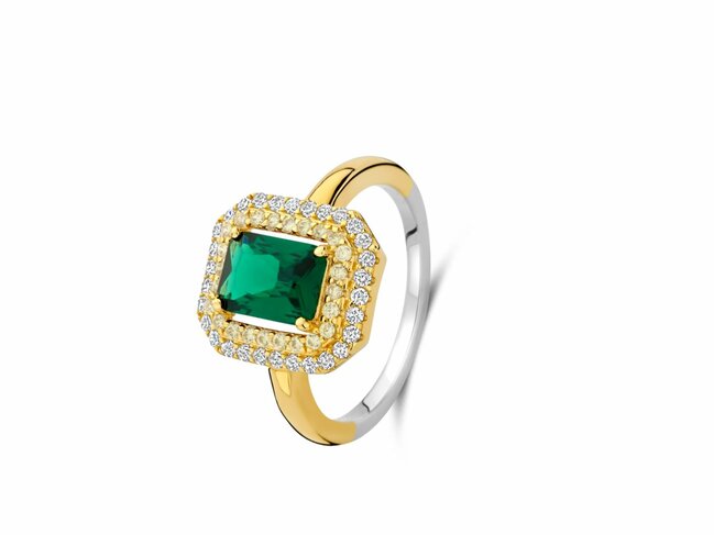 Naiomy Silver | Bague | Plaqué Or | Oxyde de Zirconium | Vert | N5L61