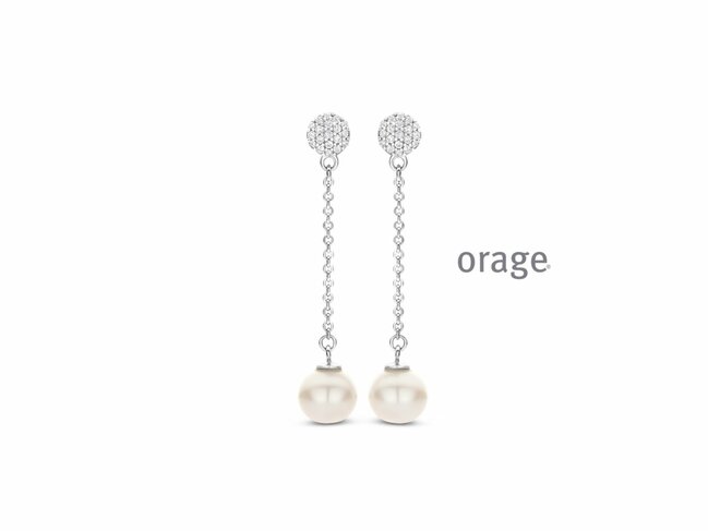 Orage | Boucles d'Oreilles | Argent | Oxyde de Zirconium | Perle | BB031