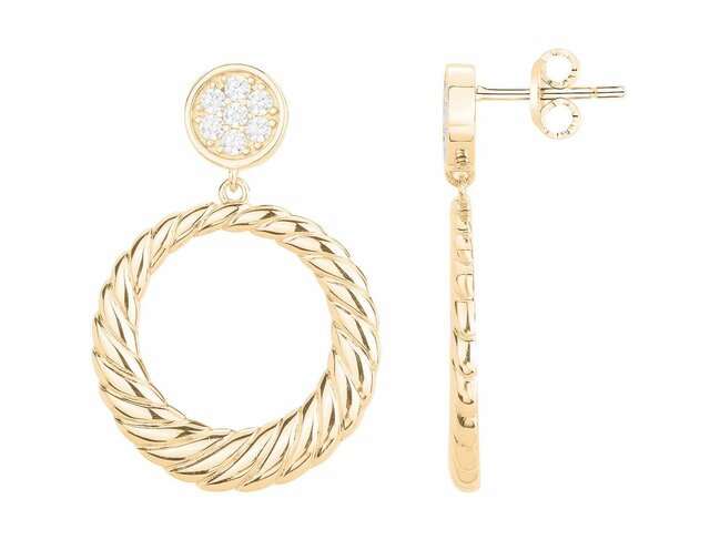 La Garçonne Diamant | Boucles d'Oreilles | Plaqué Or | Oxyde de Zirconium | 76400432